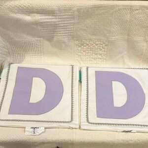 NWT Pillowfort Letter D pillow covers lavender